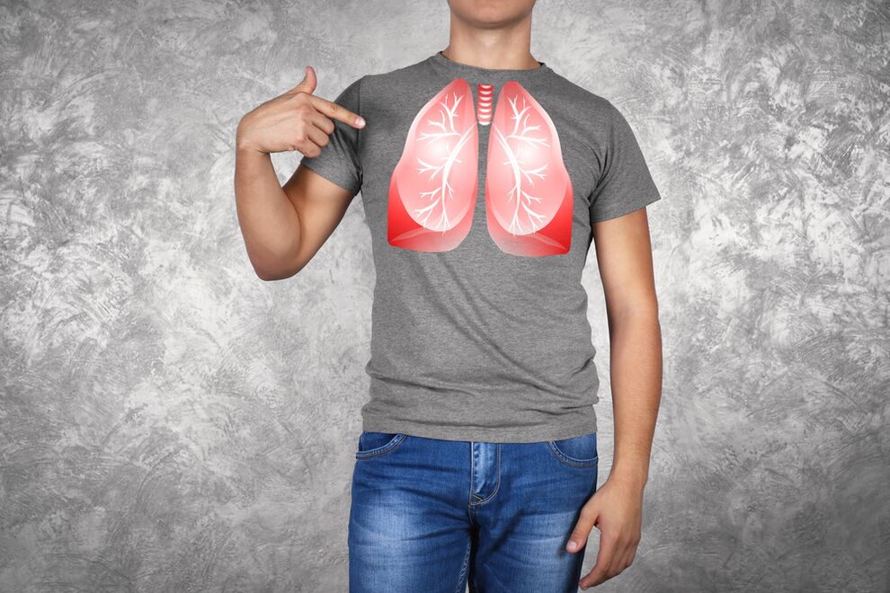 илюстрация на белите дробове на мъжа